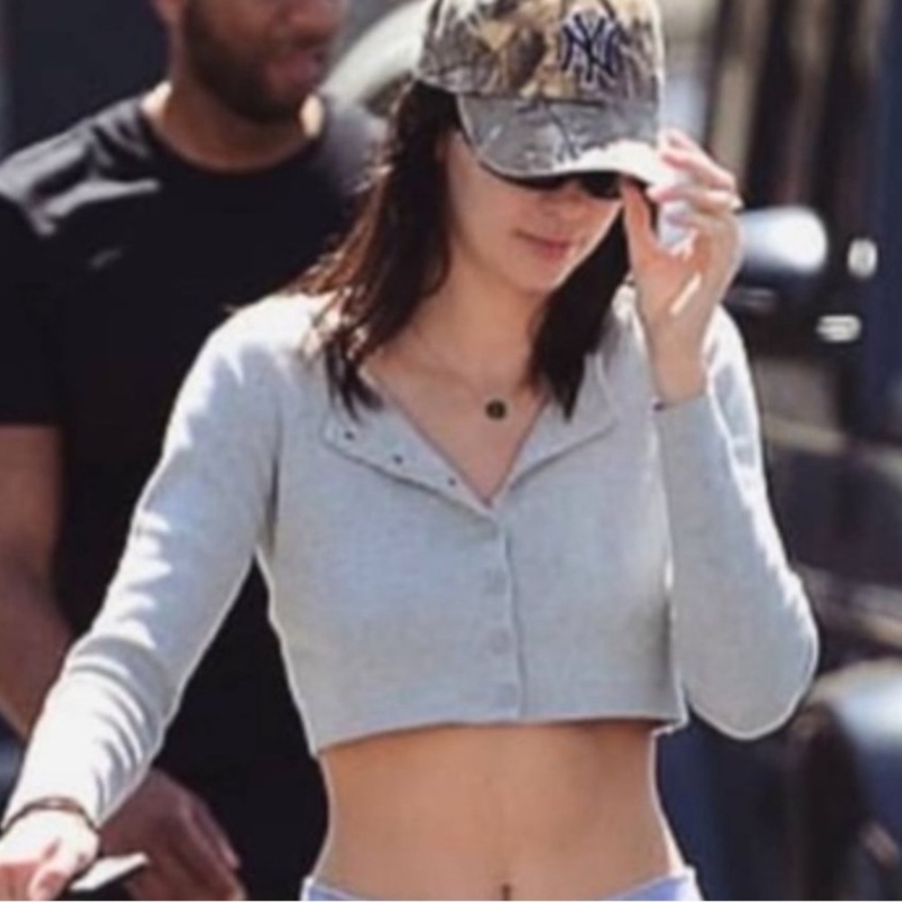 Brandy Melville Gray Cropped Cardigan OS
